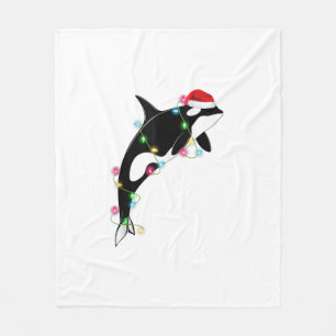 Funny Orca Killer Whale Weihnachtsmannmütze Weihna Fleecedecke