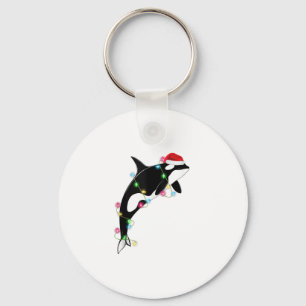 Funny Orca Killer Whale Weihnachtsmannmütze Weihna Schlüsselanhänger