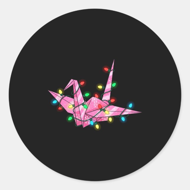 Funny Origami Christmas Graphics Lights Lover  Runder Aufkleber (Vorderseite)