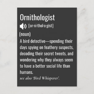 Funny Ornithologe Definition Ornithologie Postkarte