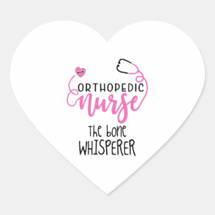 Funny Orthopedic Nurse zitieren den Knochenknebel  Herz-Aufkleber