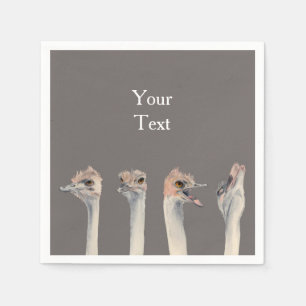 Funny Ostrich Bird Custom Serviette