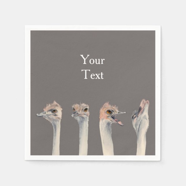 Funny Ostrich Bird Custom Serviette (Vorderseite)