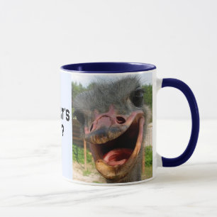 Funny Ostrich Bird Foto Was ist los? Tasse