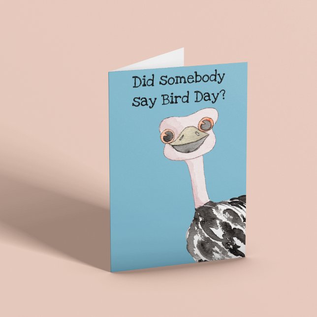 Funny Ostrich Bird Tag Geburtstag Karte (Von Creator hochgeladen)