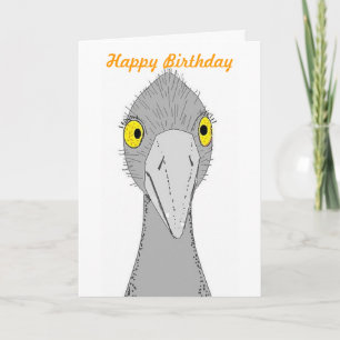 Funny Ostrich Birthday Card Karte