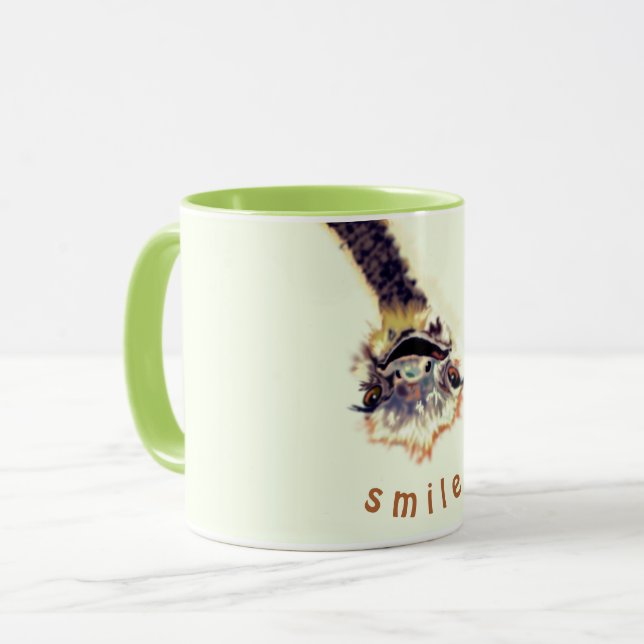 Funny Ostrich Coffee Tasse - Benutzerdefinierter T (Vorderseite Links)