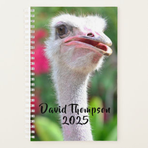 Funny Ostrich Face Personalisierter Name Planer