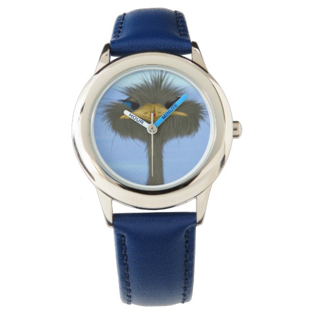 Funny Ostrich George und die Niedliche Ladybug Armbanduhr (Vorderseite)