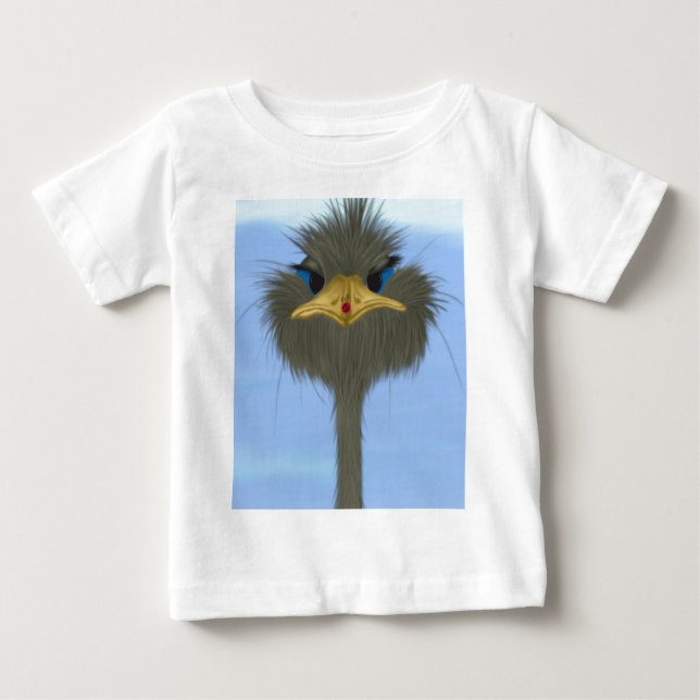 Funny Ostrich George und die Niedliche Ladybug Baby T-shirt (Vorderseite)