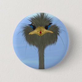 Funny Ostrich George und die Niedliche Ladybug Button