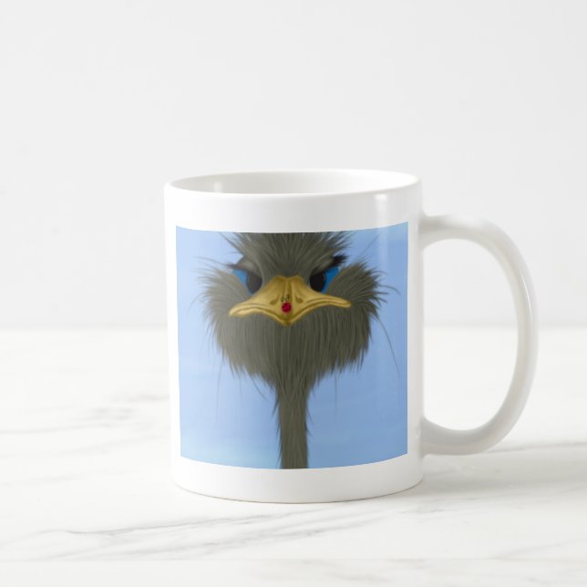 Funny Ostrich George und die Niedliche Ladybug Kaffeetasse (Rechts)