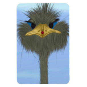 Funny Ostrich George und die Niedliche Ladybug Magnet