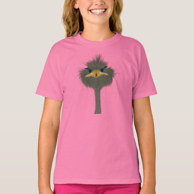 Funny Ostrich George und die Niedliche Ladybug T-Shirt (Vorderseite)