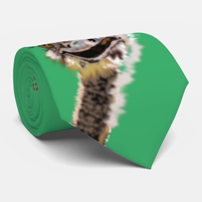Funny Ostrich Krawatte Grün oder Farbe wählen (Gerollt)