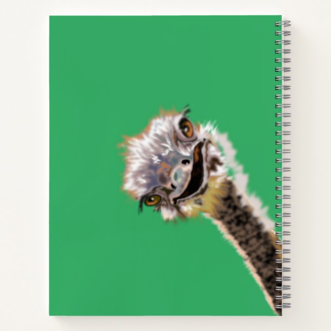 Funny Ostrich Notebook Notizbuch (Rückseite)