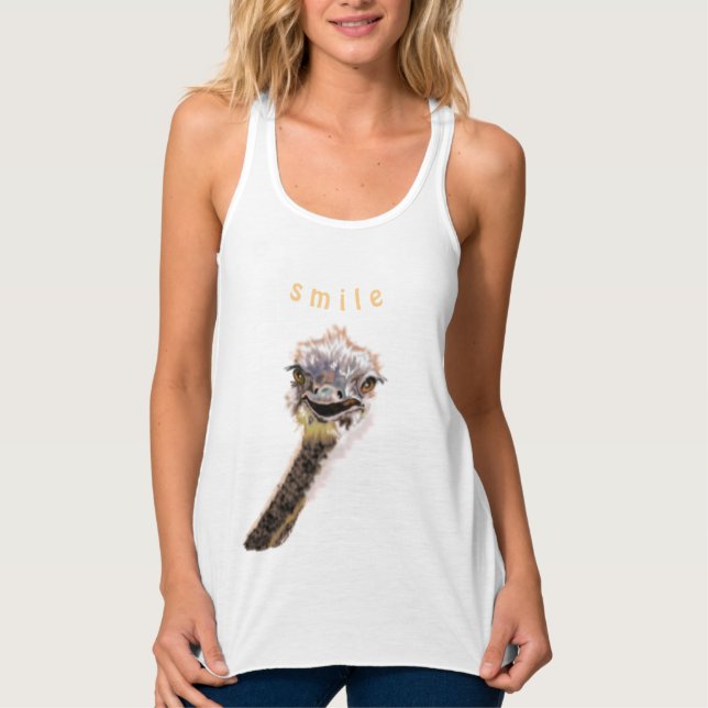Funny Ostrich Tank Top - Lächeln (Vorderseite)