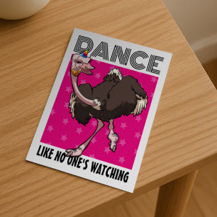 Funny Ostrich Tanz wie niemand sieht Cartoon Postkarte