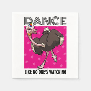 Funny Ostrich Tanz wie niemand sieht Cartoon Serviette
