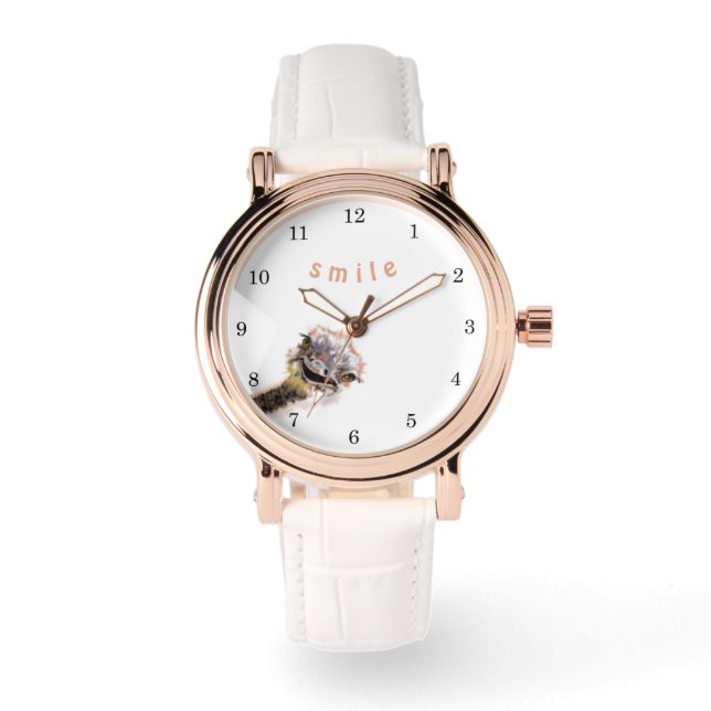 Funny Ostrich Watch Armbanduhr (Vorderseite)