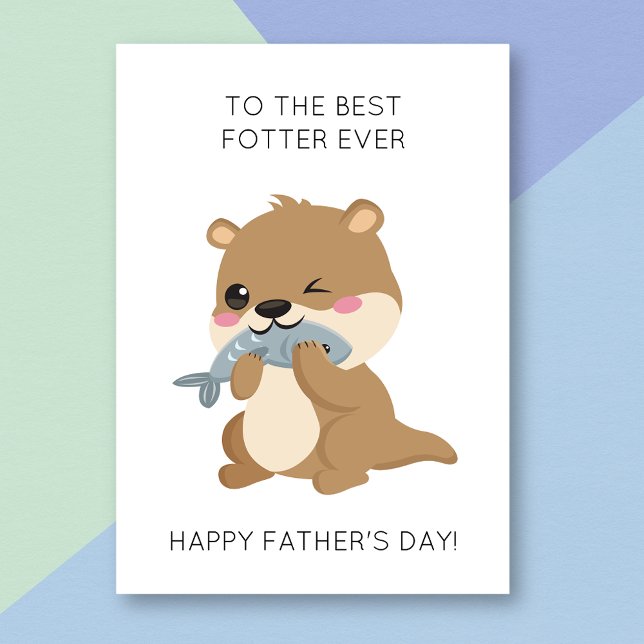 Funny Otter Animal Pun Vatertag Card Karte (Von Creator hochgeladen)
