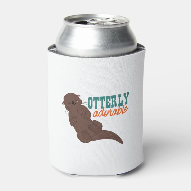 Funny Otter Cartoon Tier atemberaubend schön Dosenkühler (Kanne Vorderseite)