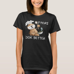 Funny Otter Koch mit Bratpfanne für Kochen T-Shirt