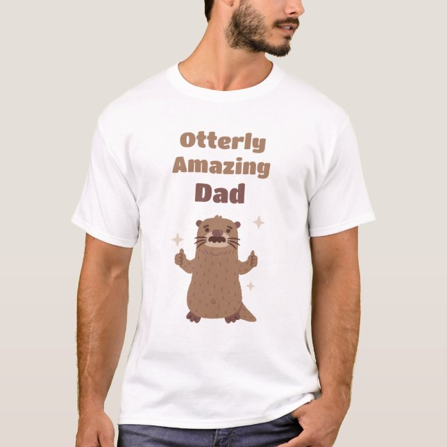 Funny Otter Phantastischer Vater Puff T-Shirt (Vorderseite)
