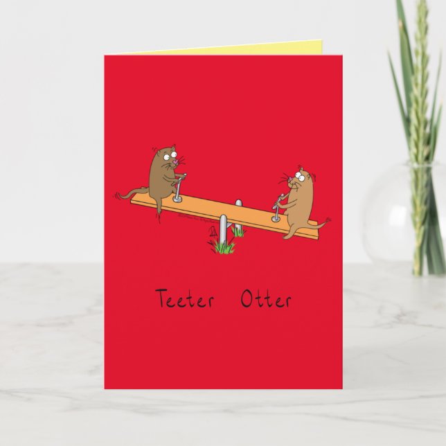 Funny Otter Teeter Totter Kids Karte (Vorderseite)