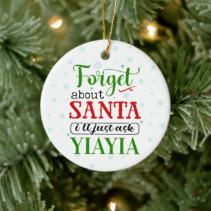 Funny Oublie Père Noël YIAYIA Ornement de Noël