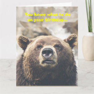 Funny Ours Giant Carte d'anniversaire Bear Pun per