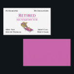 Funny Out Business Cartoon Frauenruhestand Visitenkarte<br><div class="desc">Funny Out of Business Cartoon Woman Retirement Business Card.</div>
