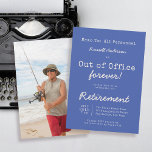 Funny Out of Office Forever Retirement Party Einladung<br><div class="desc">Für einen unvergesslichen Sendoff wird diese lustige Party Einladung der Pensionierung sicher ein Lächeln bringen. Es enthält Retro-Text im Stil einer alten Schreibmaschine im Stil eines Schriftartes, der an die Vergangenheit erinnert, indem er ankündigte, dass der Rentner für immer außer Betrieb sein wird! Auf der Rückseite der Karte befindet sich...</div>