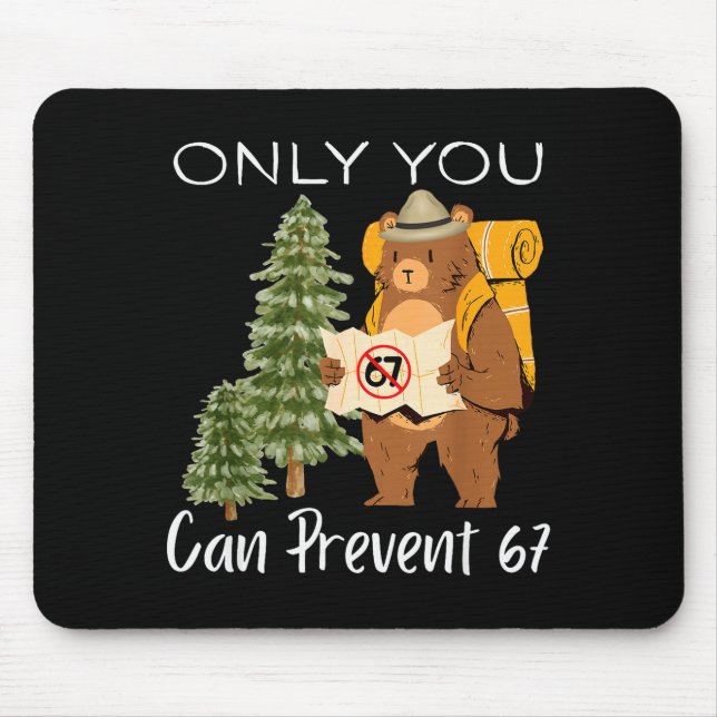 Funny Outdoor Bear Wild Number Six Seven Pun  Mousepad (Vorne)