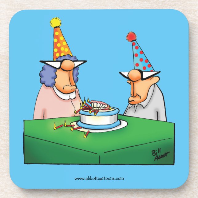 Funny Over Hill Birthday Untersetzer Set (Vorderseite)