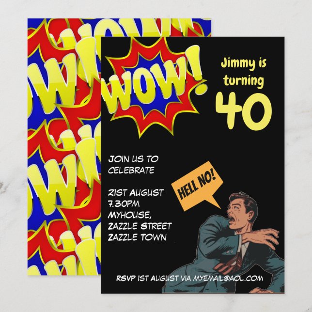 FUNNY Over the Hill Birthday Invites - JEDER ALTER Einladung (Vorne/Hinten)