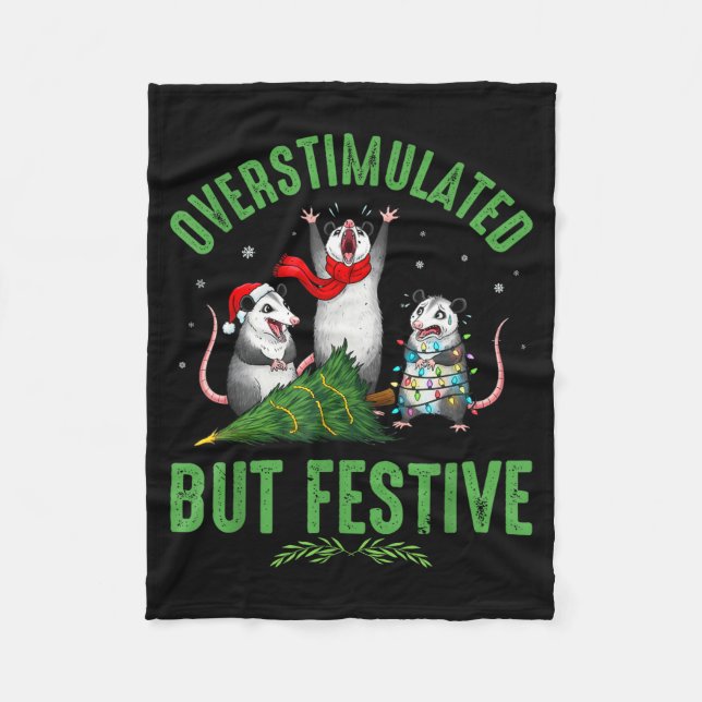 Funny Overstimulated But Festive Christmas Ssum Ho Fleecedecke (Vorderseite)