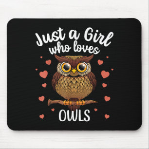 Funny Owl Art für Mädchen Frauen Kinder Jung Jung Mousepad