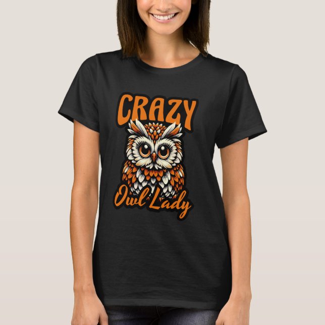 Funny Owl Lover Niedlich Design T-Shirt (Vorderseite)