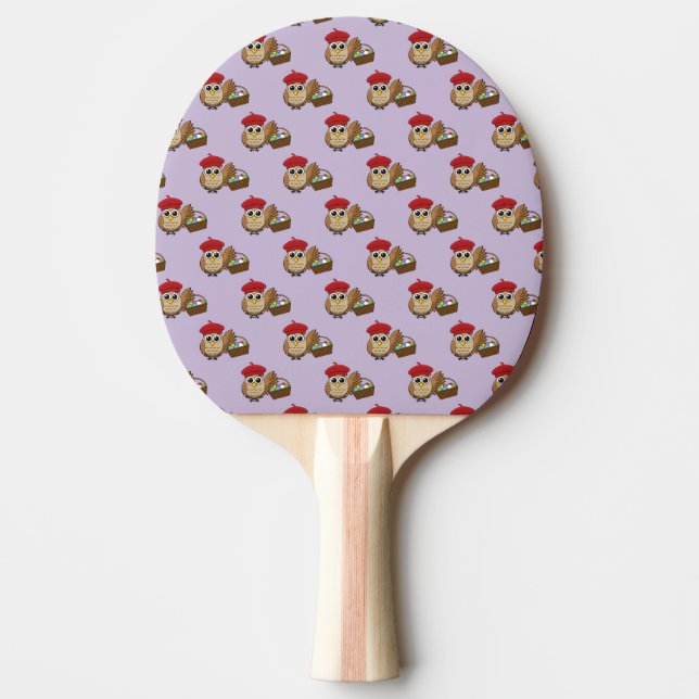 Funny Owl Ostereier Hunt Muster Tischtennis Schläger (Vorderseite)