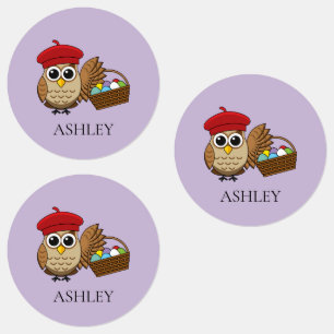 Funny Owl Ostereier Jagd Personalisieren Etiketten