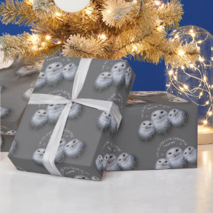 Funny Owl Wir Wollte zu Weihnachten ... Snowy Owls Geschenkpapier