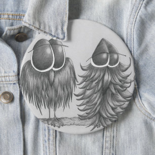 Funny Owls Button