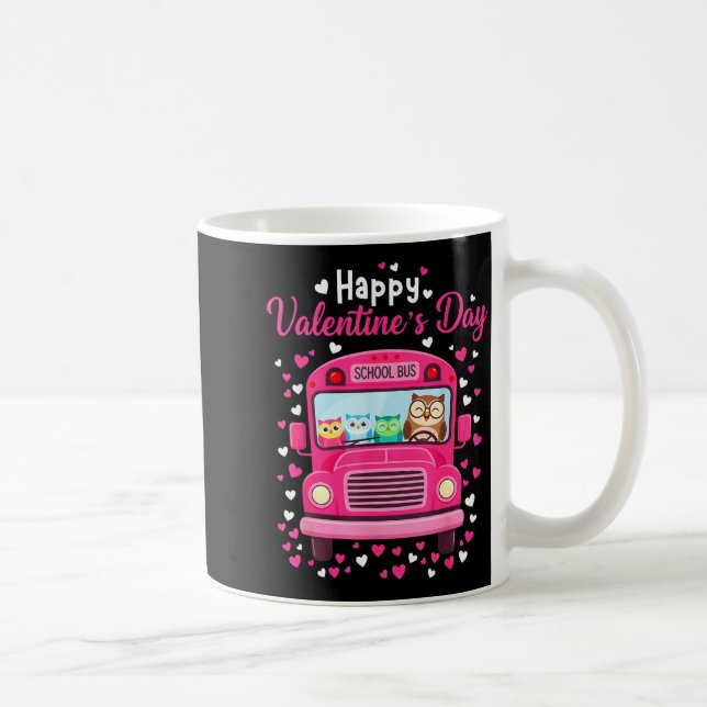 Funny owls school bus driver happy valentines day kaffeetasse (Rechts)