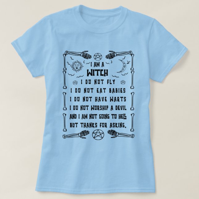 Funny Pagan Hexe Wicca, I Bin eine Hexe - Wiccan T-Shirt (Design vorne)