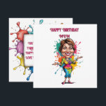Funny Paint splash Mama Birthday Karikatur Karte<br><div class="desc">Custom Mum Birthday Karikatur Kunst. Bringe deine Bindung mit dieser einzigartigen Karikaturenkarte in die Kunst - perfekt für Töchter,  die gewollt haben,  Mum am Geburtstag lächeln zu lassen.</div>