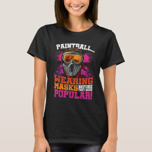 Funny Paintballon Tshirt Maske Pun Geschenk für Pa
