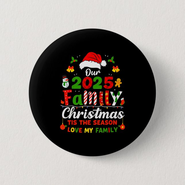 Funny Pajamas Outfit Family Matching Christmas 202 Button (Vorderseite)