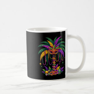 Funny Palm Tree and Beads Mardi Gras Hawaiian Trop Kaffeetasse