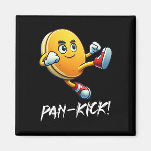 Funny Pancake Pan Karate Kick Boys Girls Food Lieb Magnet
